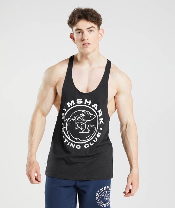 Panske Tielko Gymshark Legacy Stringer Čierne | SE0476981